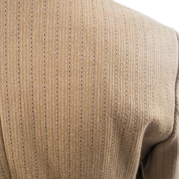 Vintage M French Cashmere 2pc Set Blazer Vest Tan - Picture 3 of 14